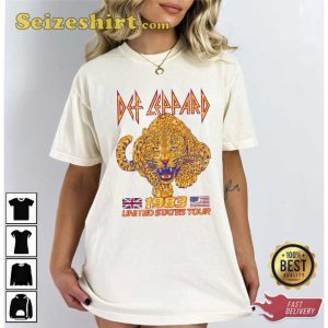 1983 Def Leppard Leopard United States Tour Oversized Band Tee
