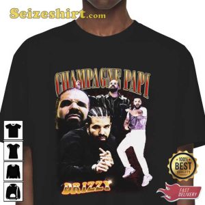 Drake Champagne Papi Vintage Style Cotton T-Shirt
