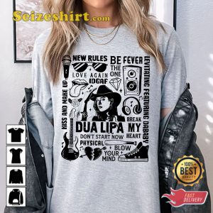 Dua Lipa Playlist Pop Music Classic Gift For Fan Tee Shirt