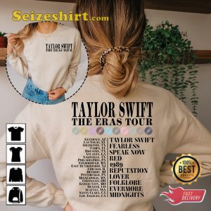 Eras Colors Tour Taylor 2023 Gift For Swifties 2 Sides T shirt