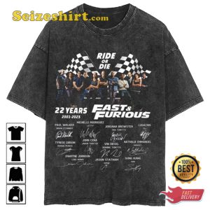 Fast And Furious Paul Walker Michelle Rodriguez 22 Years Anniversary Fan Gift Shirt