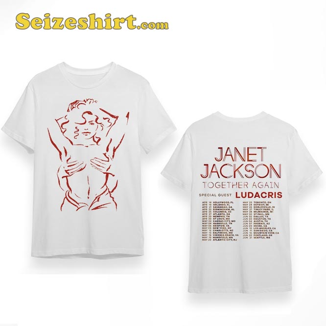 Janet Jackson Together Again Tour 2023 Special Guset Ludacris T-Shirt