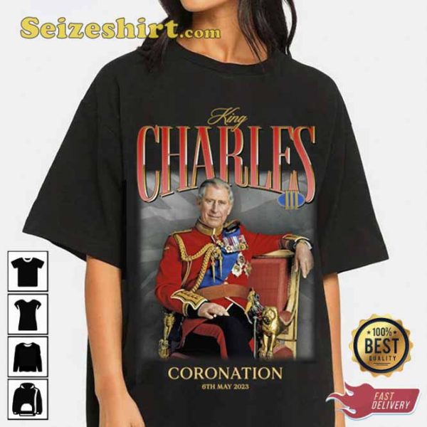 King Charles III 3rd The Third Coronation Homage T-shirt