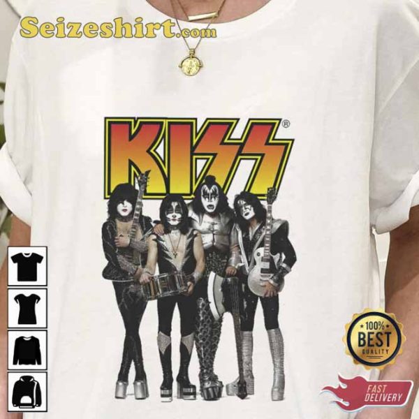 Kiss Rock Band In Flames KISS Cotton Unisex T-Shirt