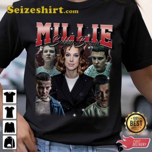 Millie Bobby Brown Vintage Style Cotton T-Shirt