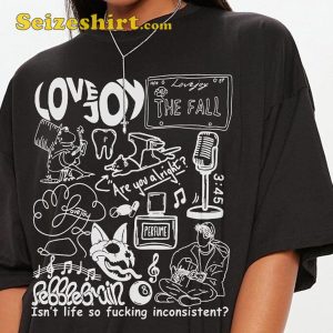Lovejoy Doodle Art Lyrics Album Rock Band Vintage Tee Shirt