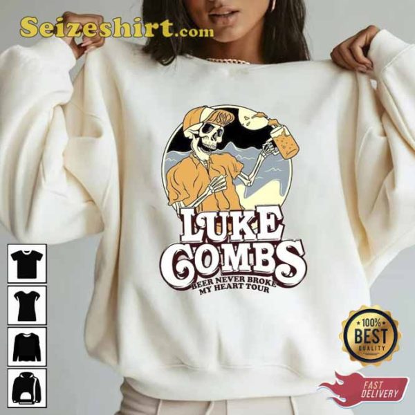 Luke Combs Beer Never Broke My Heart Tour T-shirt