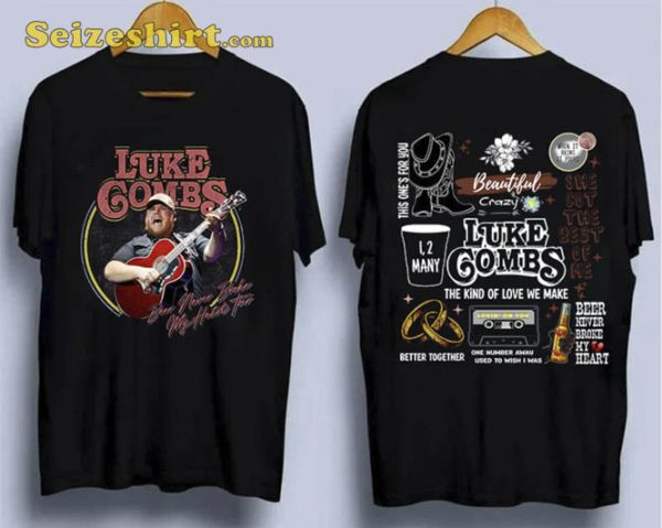 Luke Combs Beatiful Crazy 2023 World Tour T-Shirt 2 Side