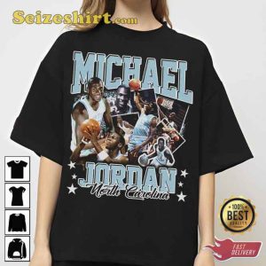 Michael Jordan UNC 90s Style Vintage Bootleg Tee graphic Tshirt