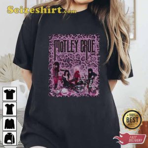 Motley Crue Pink Cheetah Heavy Metal Rock Band T-Shirt