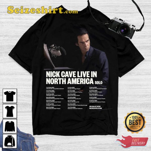 Nick Cave Live in North America Solo Tour 2023 T-Shirt