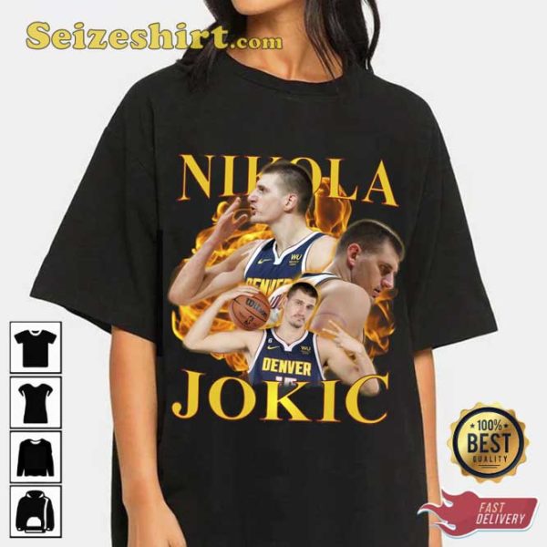 Nikola Jokic Denver Nuggets Basketball Tee Shirt