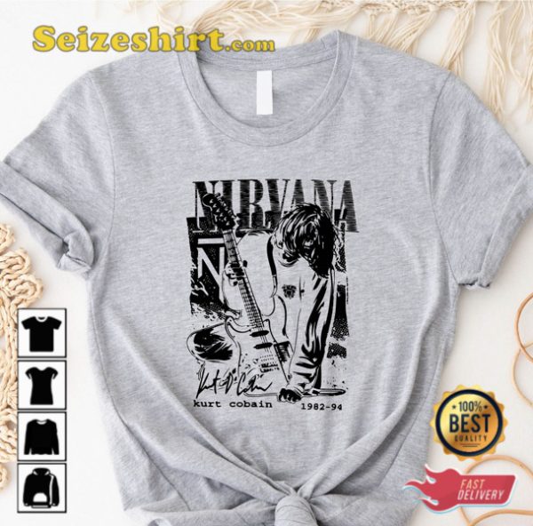 Nirvana Guitarist Kurt Cobain In Concert Thank You For Memories Shirt