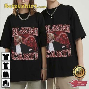 Rapper Playboi Carti Graphic Print Retro T-Shirt