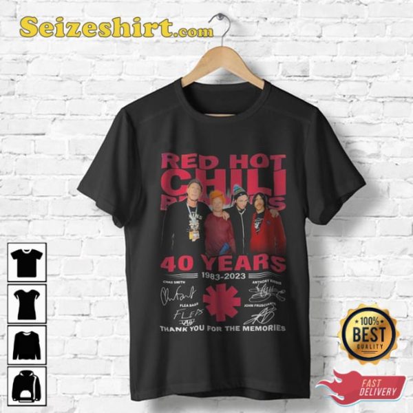 Red Hot Chili Peppers 40 Years 1983-2023 Signatures T-Shirt