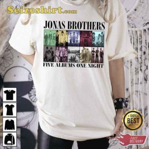 Retro Jonas Brothers The Eras Tour Five Albums One Night Comfort Colors Shirt
