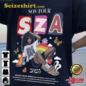 SZA SOS Tour 2023 Solana Imani Rowe Vintage 90s Tee Shirt