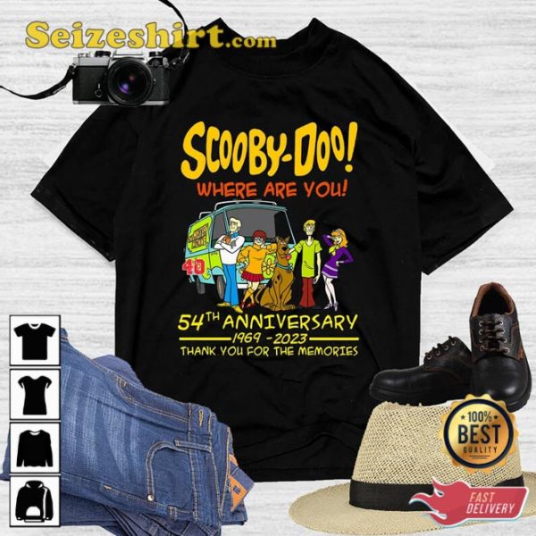 Scooby-Doo Where Are You 54th Anniversary 1969-2023 Cartoon Network Shirt