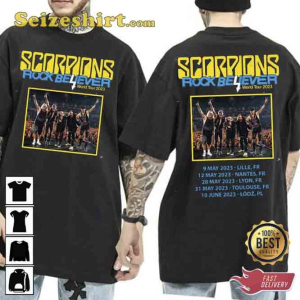 Scorpions Band Rock Believer World Tour 2023 Tee Shirt