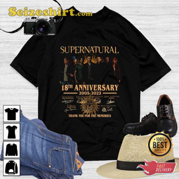 Supernatural 18th Anniversary 2005-2023 Signatures T-Shirt