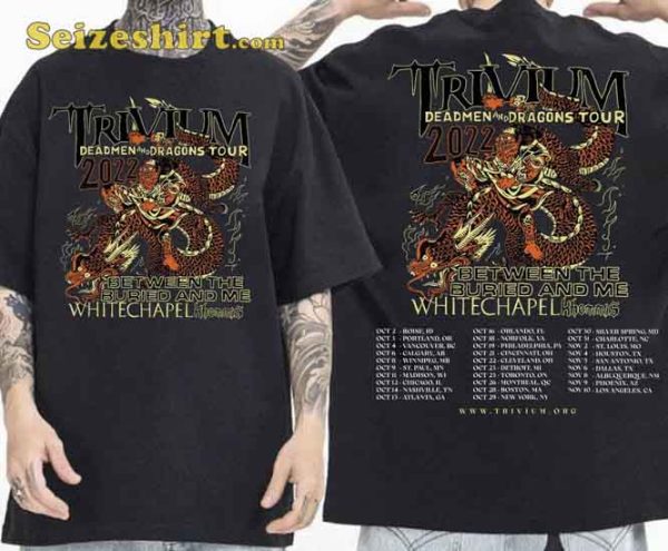 TRIVIUM Deadman and Dragons Tour 2023 Music Concert T-Shirt