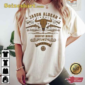 Vintage Style Bull Head Jason Aldean Country Music Shirt