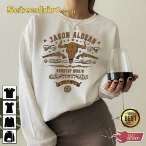 Vintage Style Bull Head Jason Aldean Country Music Shirt