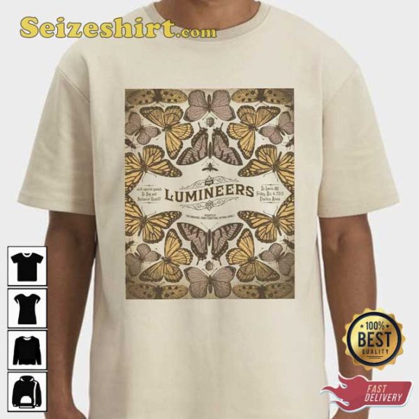 Vintage The Lumineers Butterflies Chaifetz Arena T-shirt