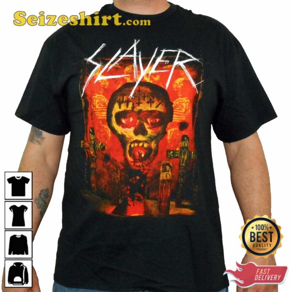 Unique SLAYER Seasons Primitive  Black Men’s T-Shirt