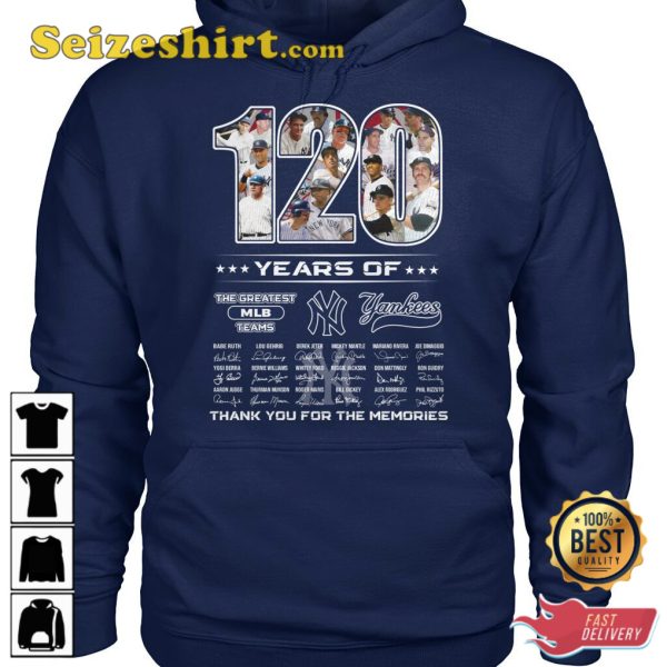 120 Years Of The Greatest Mlb Teams New York Yankees T-Shirt