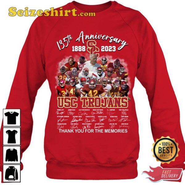 Usc Trojans 135th Anniversary 1888 2023 T-Shirt