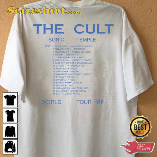 1989 The Cult Sonic Temple World Tour 2023 T-Shirt