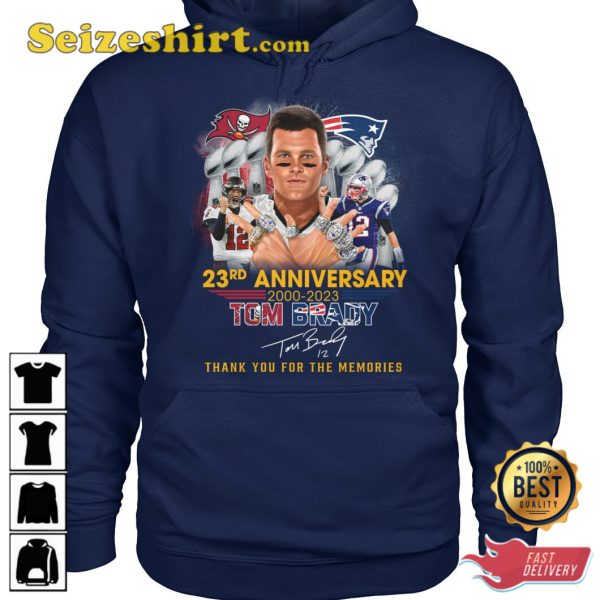 Tom Brady 23rd Anniversary 2000 2023 T-Shirt