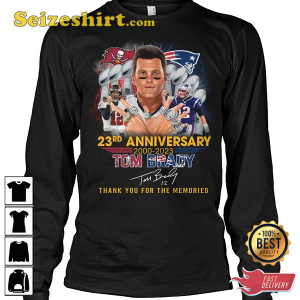 Tom Brady 23rd Anniversary 2000 2023 T-Shirt