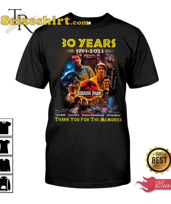 30 Years 1993 2023 Jurassic Park T-shirt
