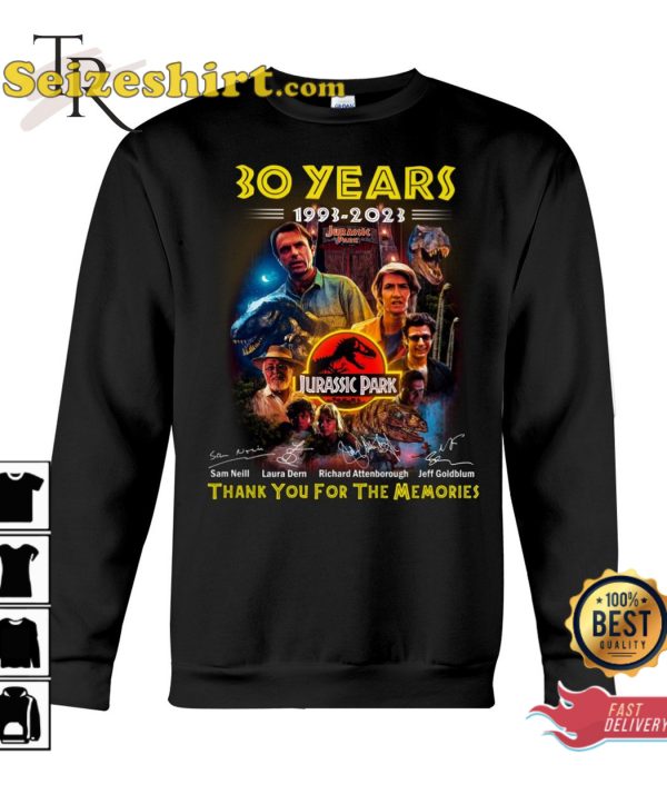 30 Years 1993 2023 Jurassic Park T-shirt