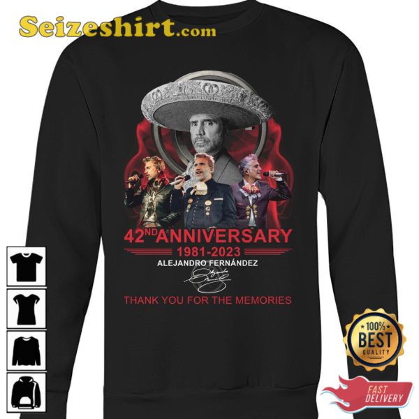 Alejandro Fernandez 42nd Anniversary 1981 2023 T-Shirt