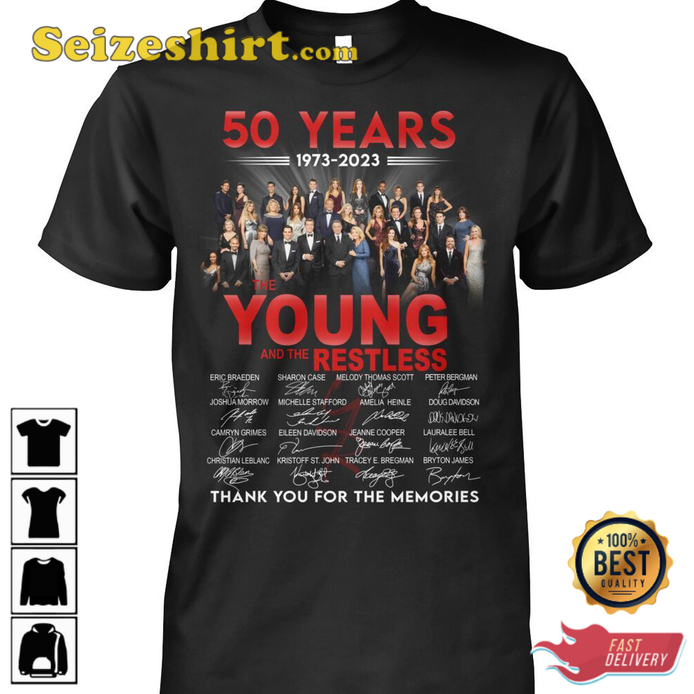 50 Years 1973 2023 The Young And The Restless T-Shirt