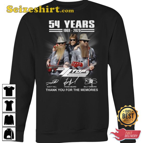 Zz Top 54 Years Of 1969 2023 T-Shirt