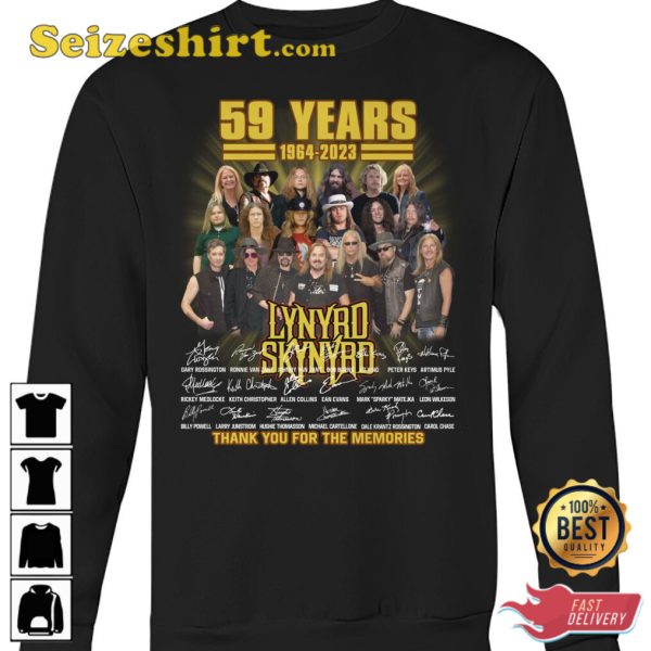 Lynyrd Skynyrd 59 Years Of 1964 2023 T-Shirt