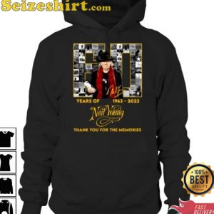 60 Years Of Neil Young 1963 2023 Thank You For The Memories T-Shirt