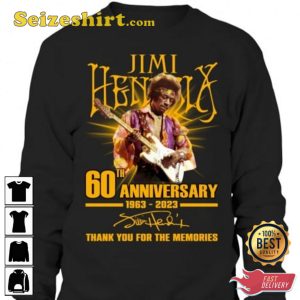 60th Anniversary 1963 2023 Jimi Hendrix Thank You For The Memories T-shirt