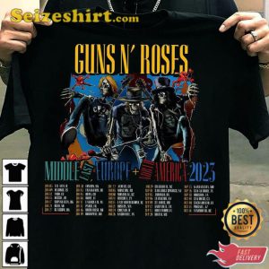 Guns N Roses Middle East Europe North Amecica 2023 T-Shirt