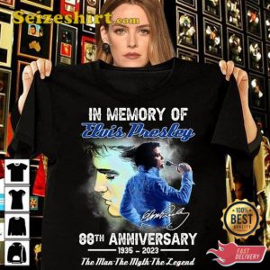 In Memory Of Elvis Presley 88th Anniversary 1935 2023 T-Shirt