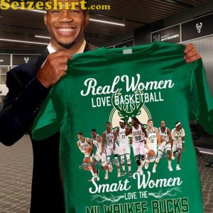 Milwaukee Bucks Real Woman Love Basketball T-Shirt