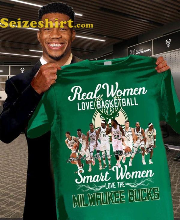 Milwaukee Bucks Real Woman Love Basketball T-Shirt