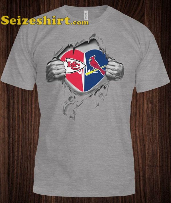 Kansas City Chifes Heart Beat Tee Shirt