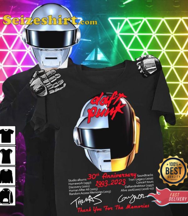 Daft Punk Electronic Music Band 30th Anniversary 1993 2023 T-Shirt