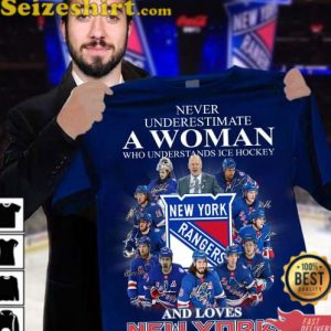 New York Rangers Never Underestimate A Woman Tee Shirt