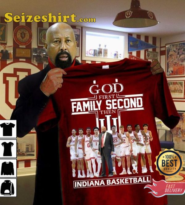 Indiana Basketball God First Family Second T-Shirt